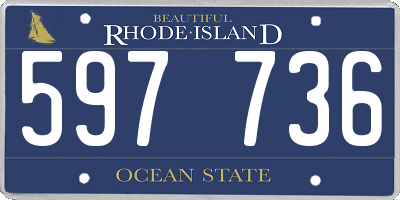 RI license plate 597736