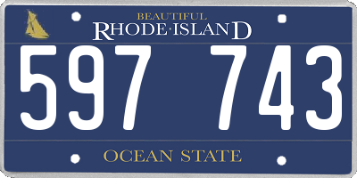 RI license plate 597743