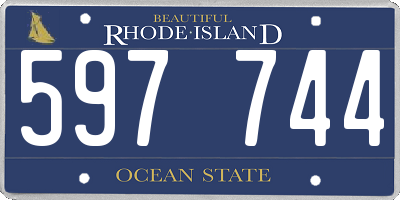 RI license plate 597744