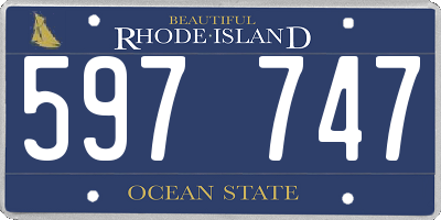 RI license plate 597747