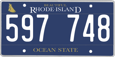 RI license plate 597748