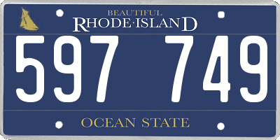 RI license plate 597749