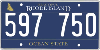 RI license plate 597750