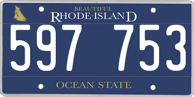 RI license plate 597753