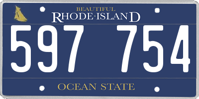 RI license plate 597754