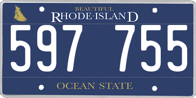 RI license plate 597755