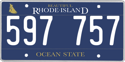 RI license plate 597757