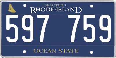 RI license plate 597759