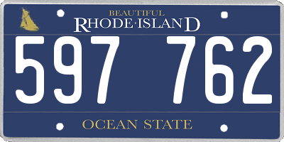 RI license plate 597762