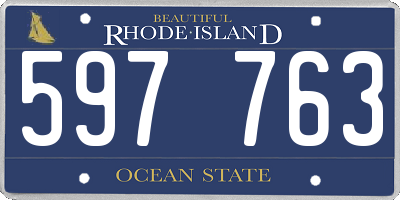 RI license plate 597763