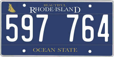 RI license plate 597764