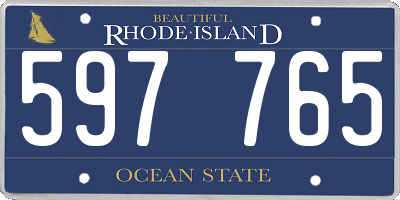 RI license plate 597765