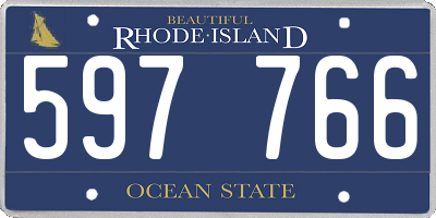 RI license plate 597766