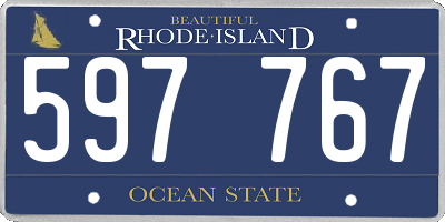 RI license plate 597767