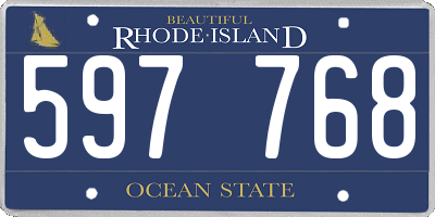 RI license plate 597768