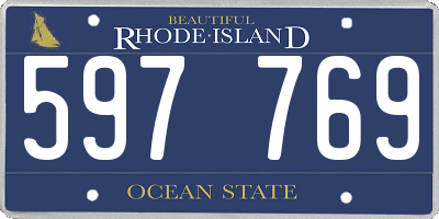 RI license plate 597769