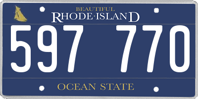 RI license plate 597770