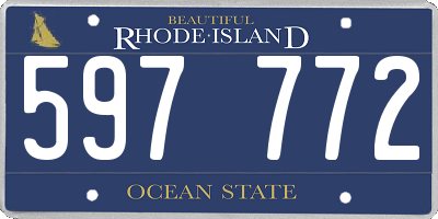 RI license plate 597772