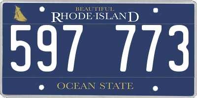 RI license plate 597773