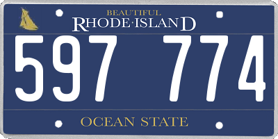 RI license plate 597774