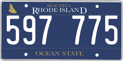 RI license plate 597775