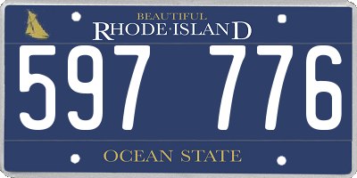 RI license plate 597776