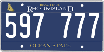 RI license plate 597777