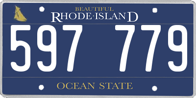 RI license plate 597779