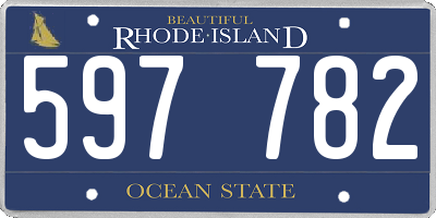 RI license plate 597782