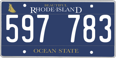 RI license plate 597783