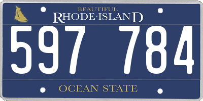 RI license plate 597784