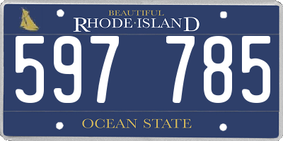 RI license plate 597785