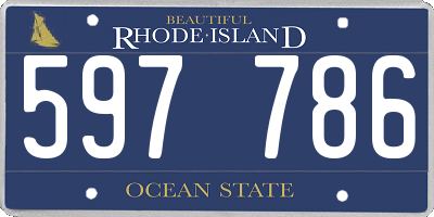 RI license plate 597786