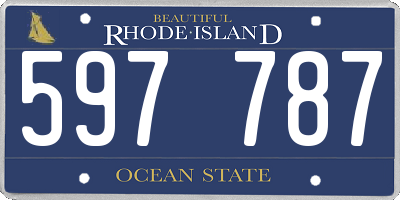 RI license plate 597787