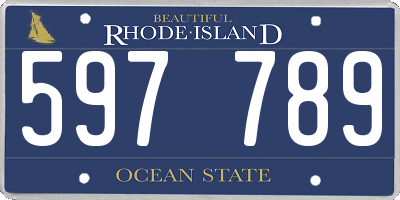 RI license plate 597789