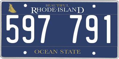 RI license plate 597791