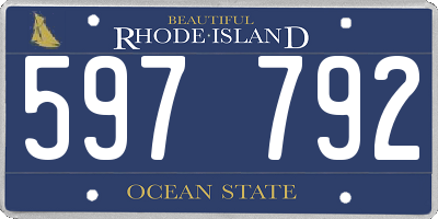 RI license plate 597792
