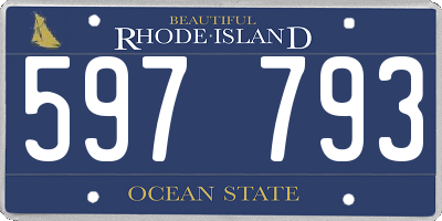 RI license plate 597793