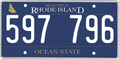 RI license plate 597796