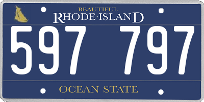 RI license plate 597797