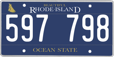 RI license plate 597798