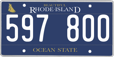 RI license plate 597800