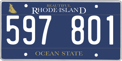 RI license plate 597801