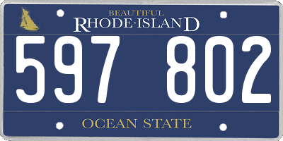 RI license plate 597802