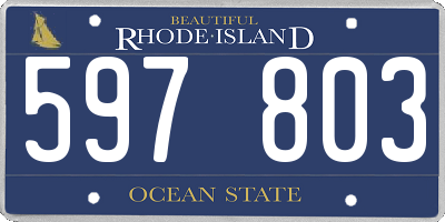 RI license plate 597803