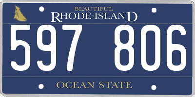 RI license plate 597806