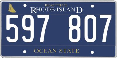 RI license plate 597807