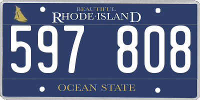 RI license plate 597808