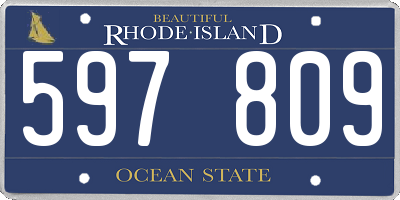RI license plate 597809