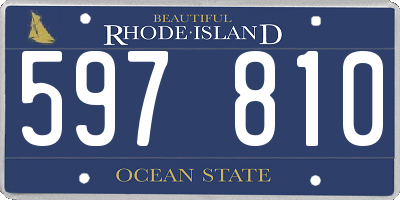 RI license plate 597810